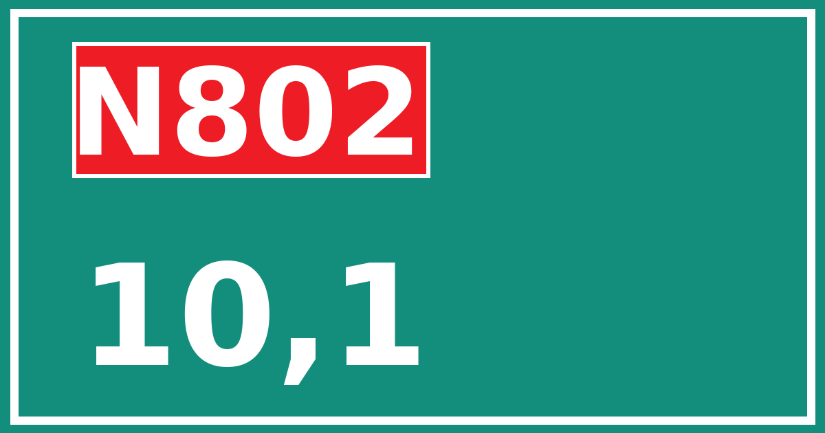 Hectometerbord N802 10,1
