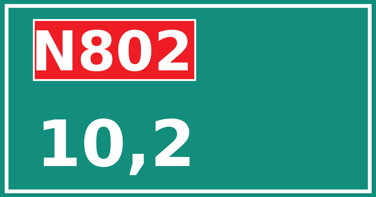 Hectometerbord N802 10,2