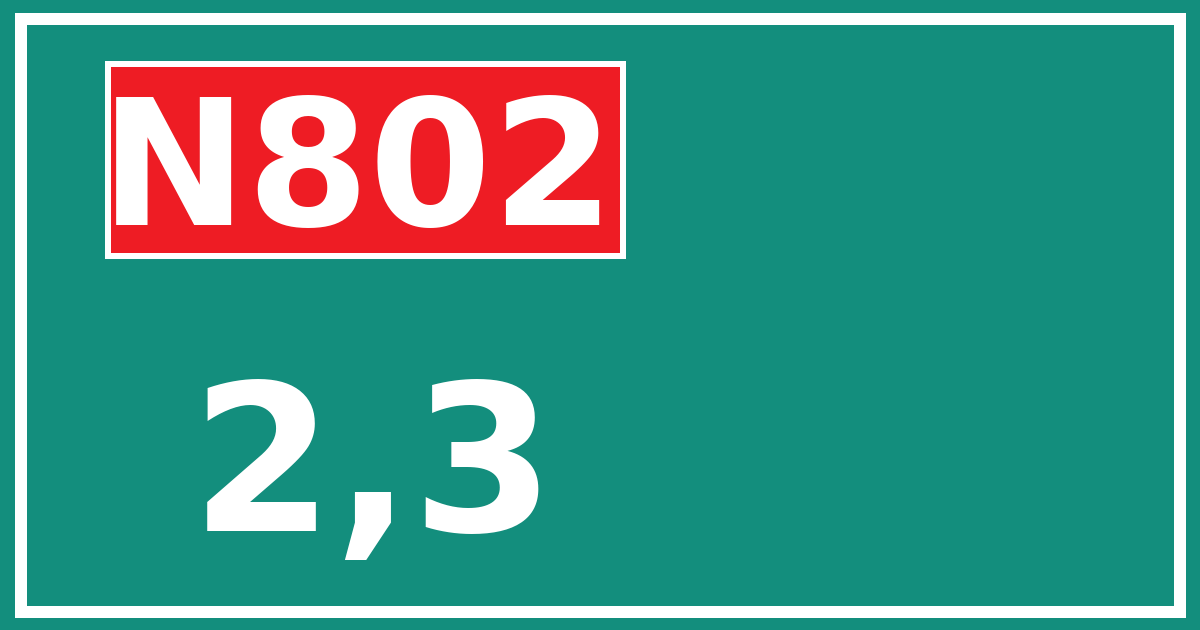 Hectometerbord N802 2,3