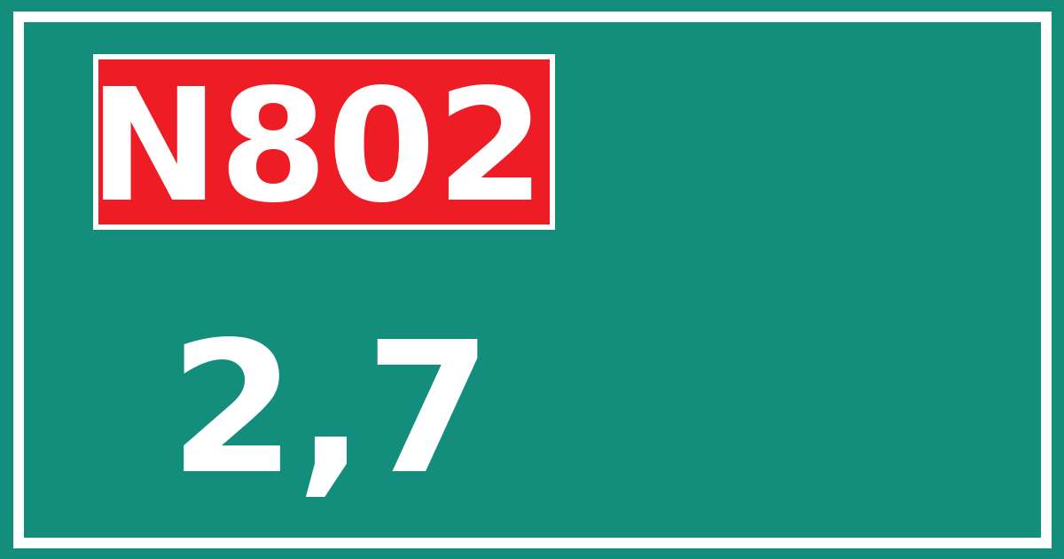 Hectometerbord N802 2,7