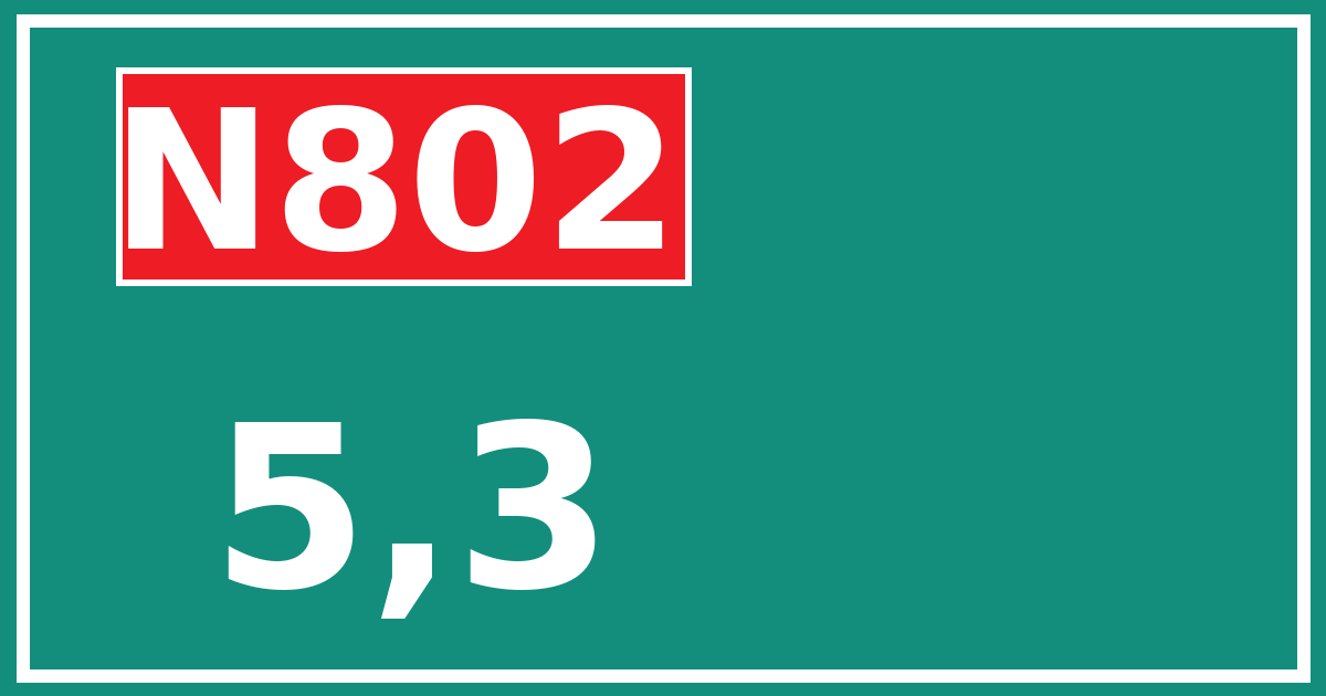 Hectometerbord N802 5,3
