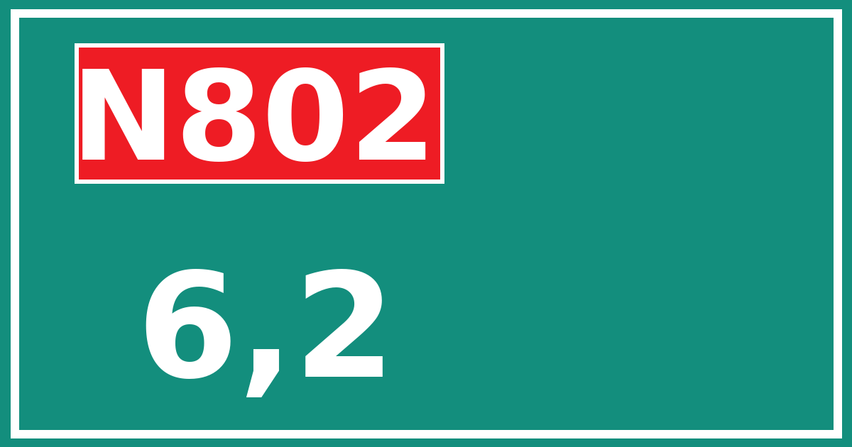 Hectometerbord N802 6,2