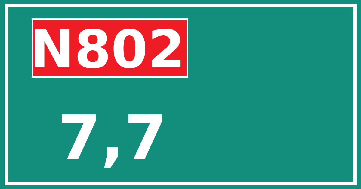 Hectometerbord N802 7,7