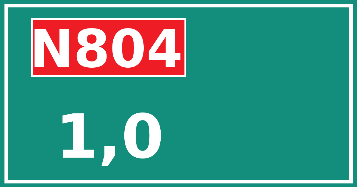 Hectometerbord N804 1,0