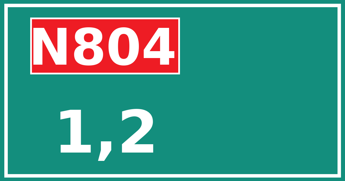 Hectometerbord N804 1,2