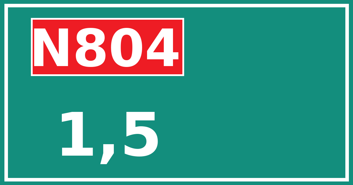Hectometerbord N804 1,5