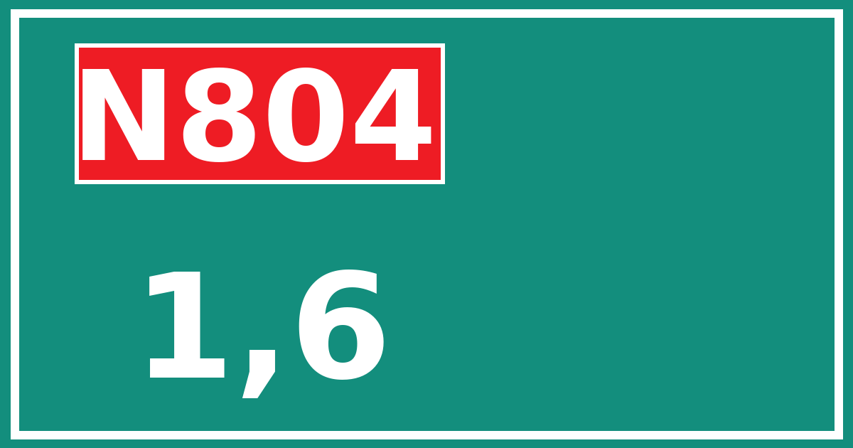 Hectometerbord N804 1,6