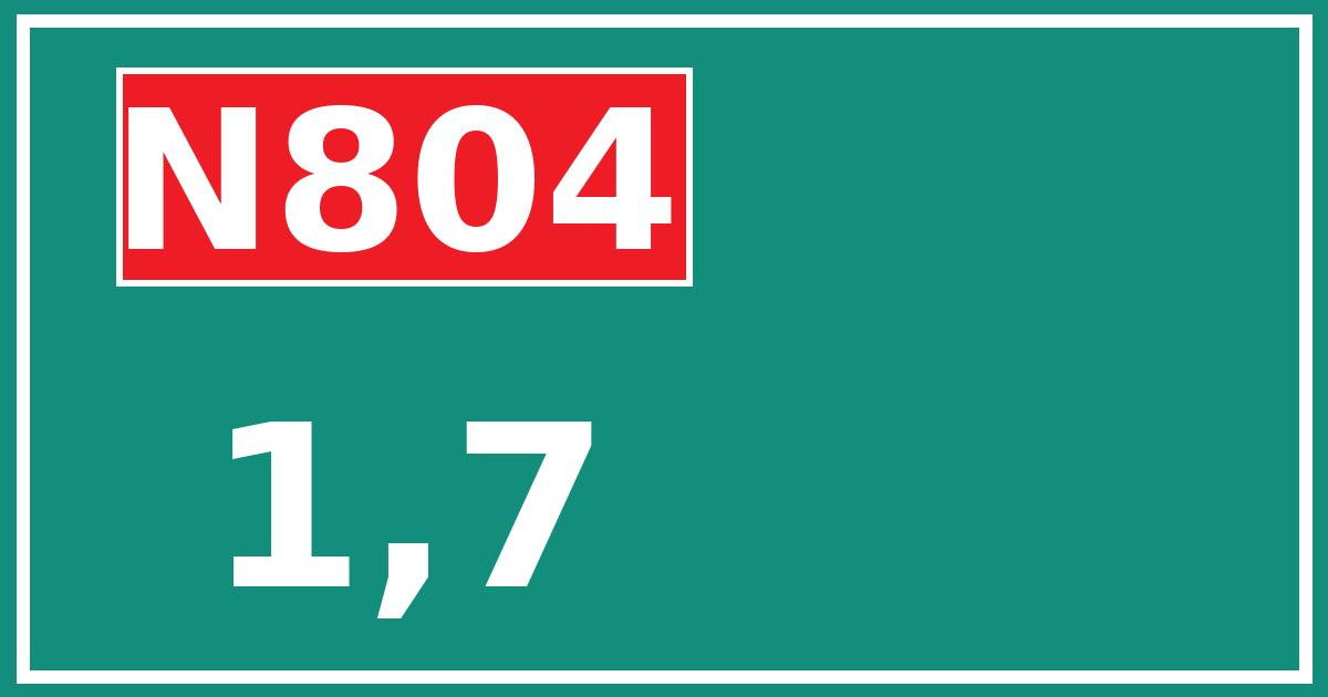 Hectometerbord N804 1,7