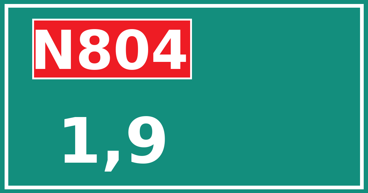 Hectometerbord N804 1,9