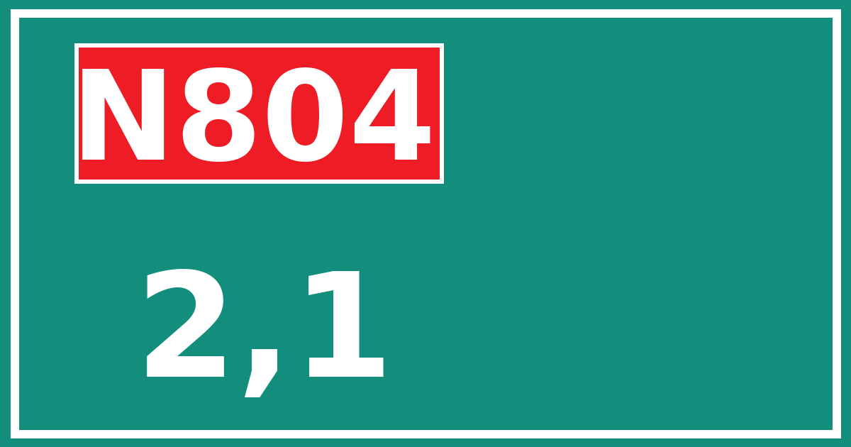 Hectometerbord N804 2,1