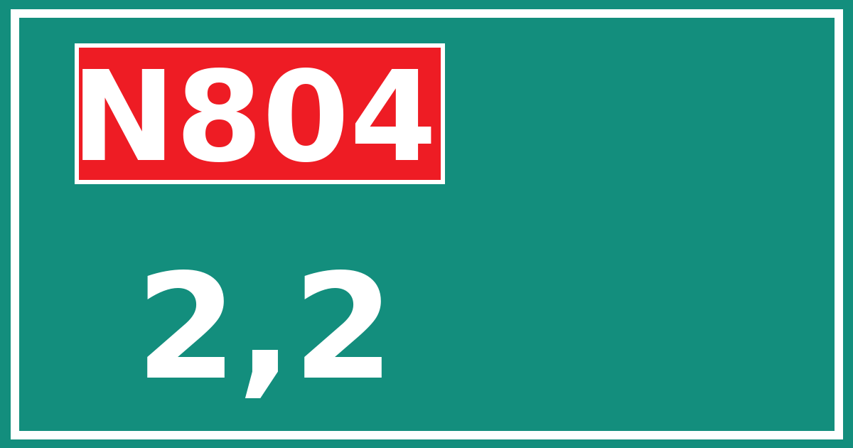 Hectometerbord N804 2,2