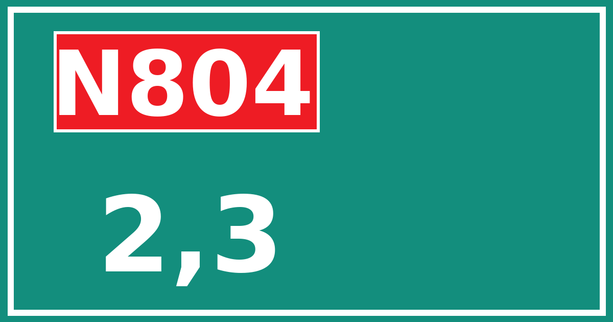 Hectometerbord N804 2,3
