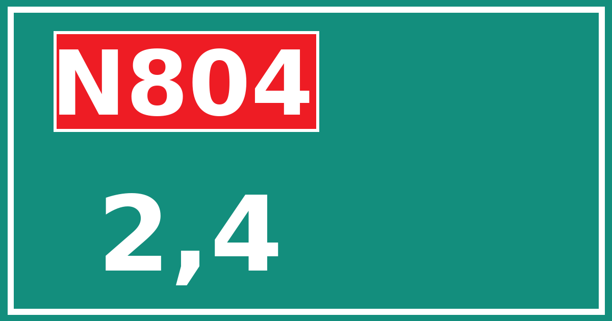 Hectometerbord N804 2,4