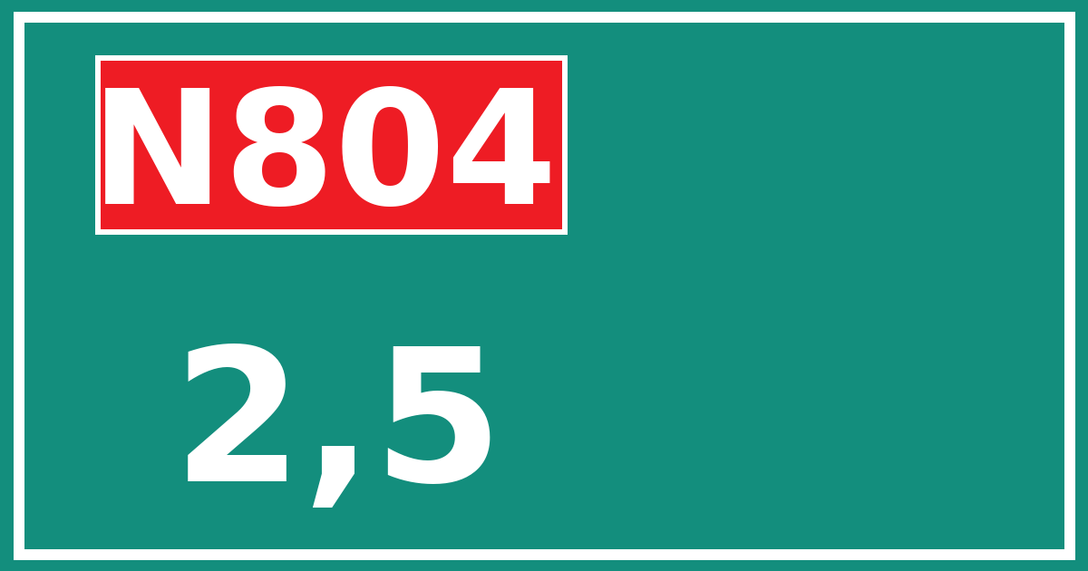 Hectometerbord N804 2,5