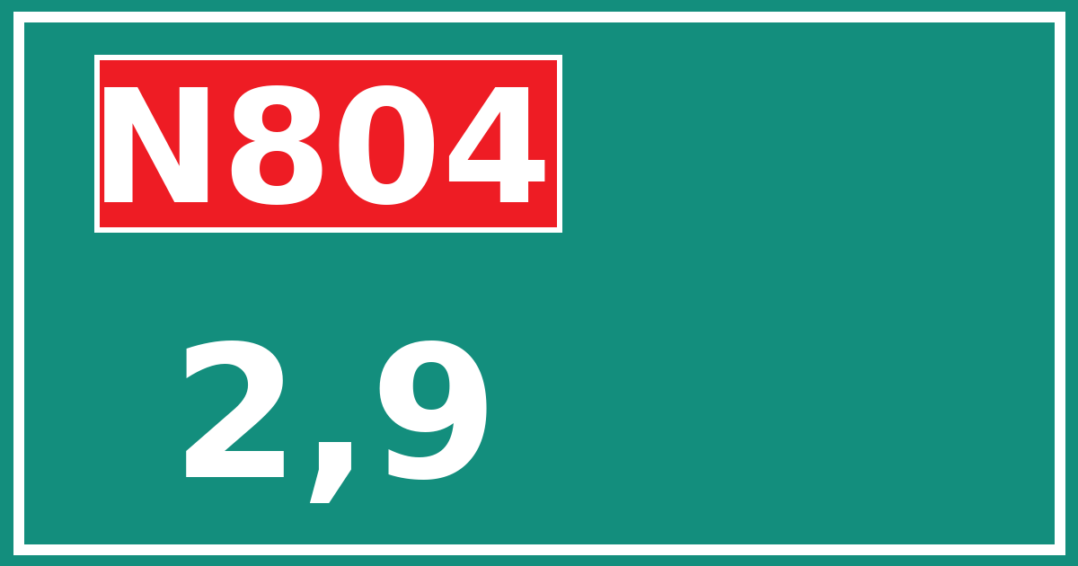 Hectometerbord N804 2,9