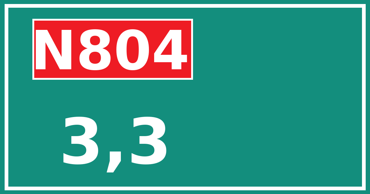 Hectometerbord N804 3,3
