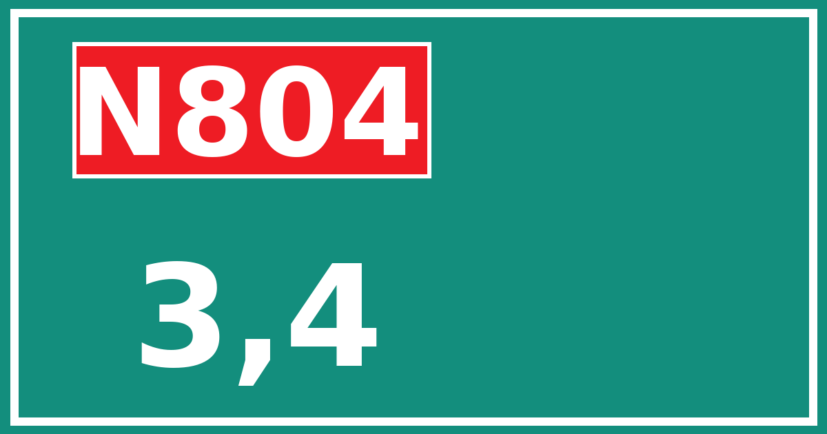 Hectometerbord N804 3,4