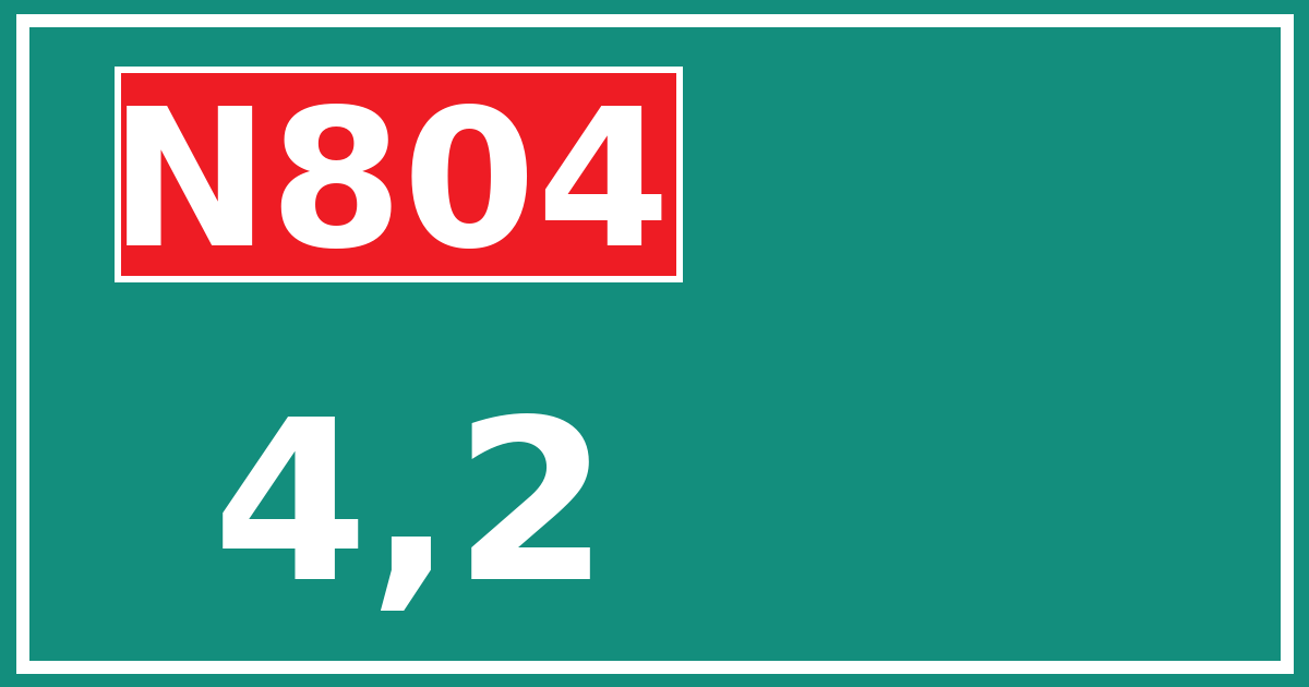 Hectometerbord N804 4,2