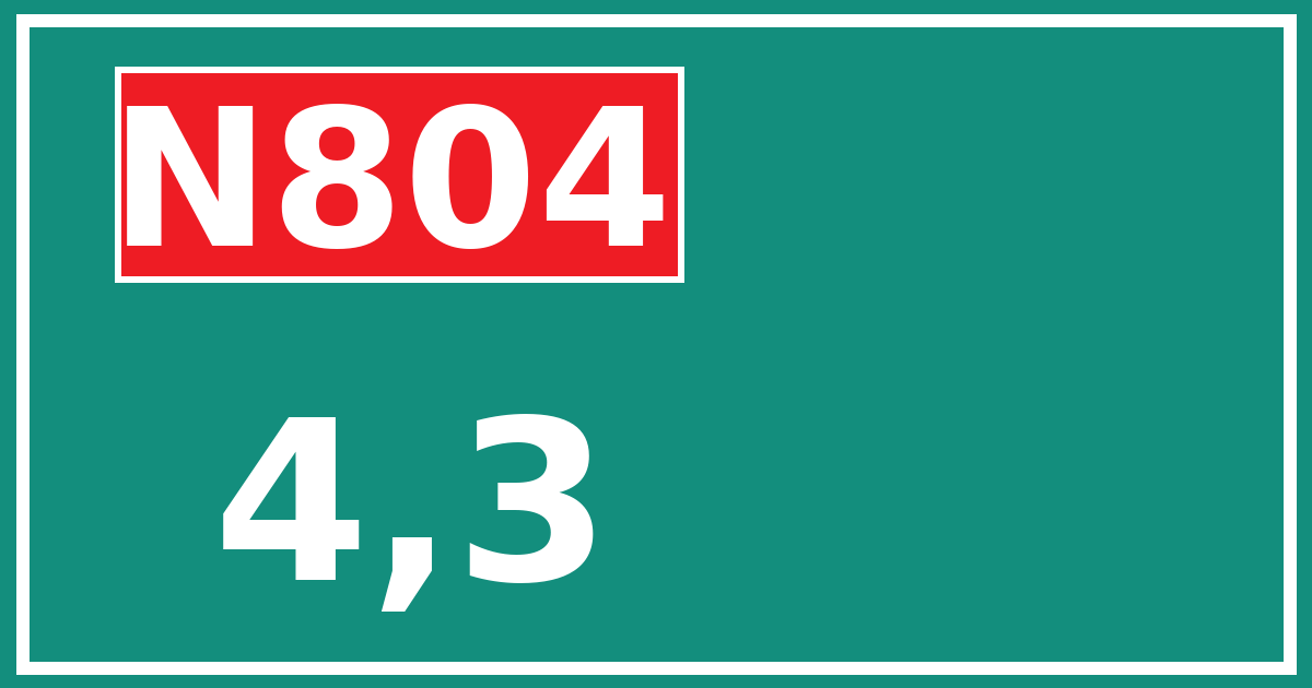 Hectometerbord N804 4,3