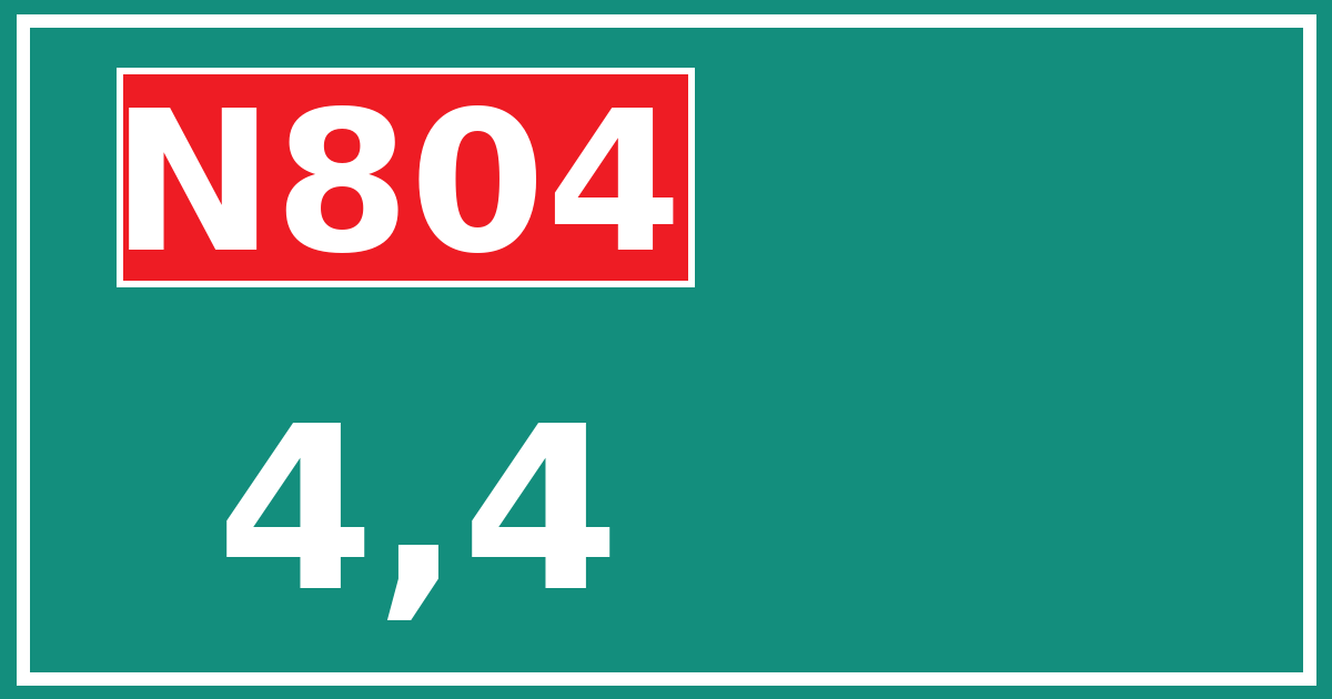 Hectometerbord N804 4,4