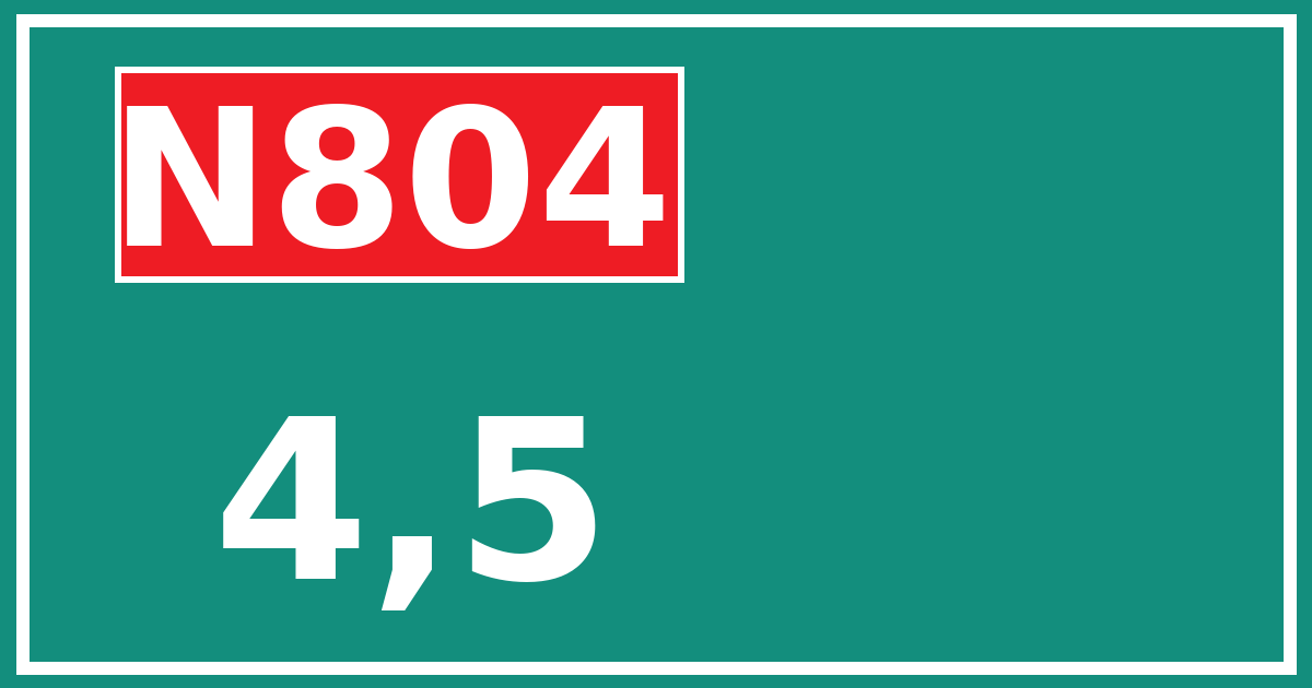 Hectometerbord N804 4,5