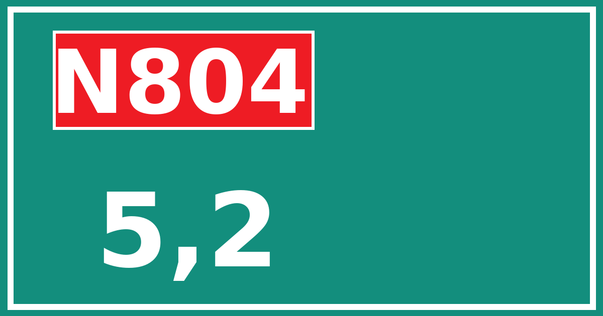 Hectometerbord N804 5,2