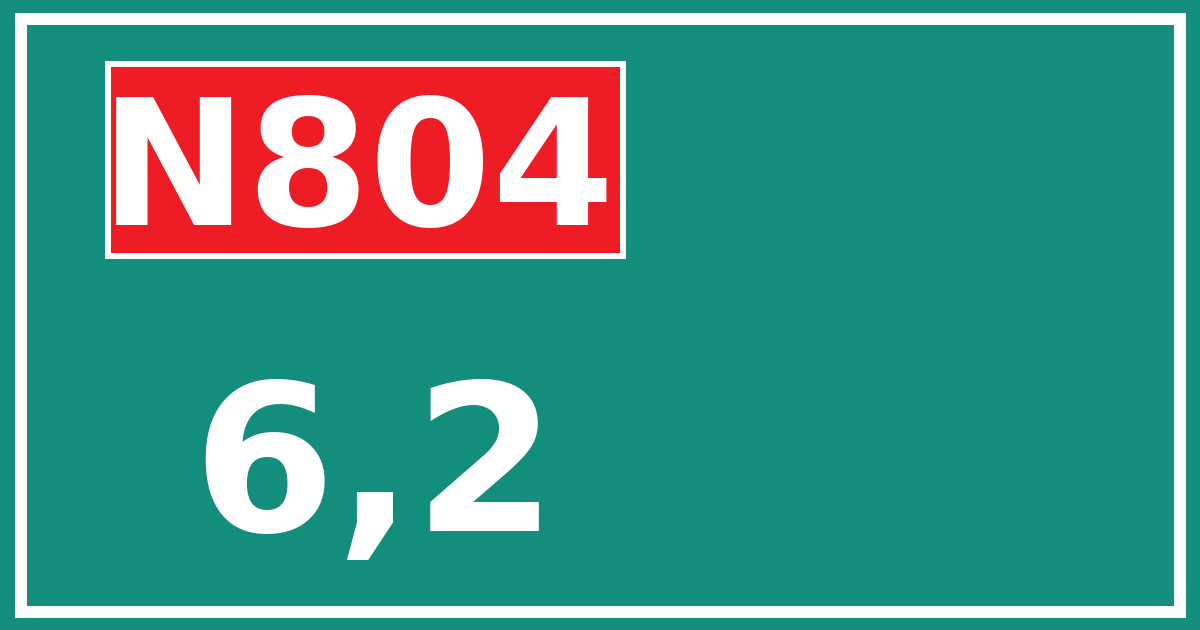 Hectometerbord N804 6,2