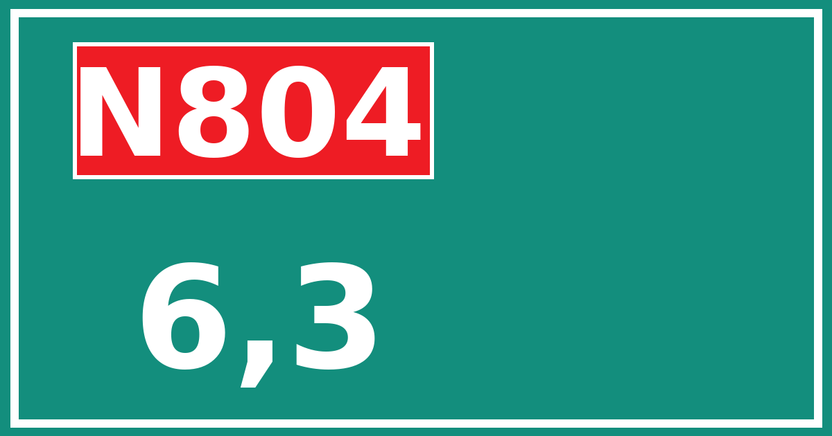 Hectometerbord N804 6,3