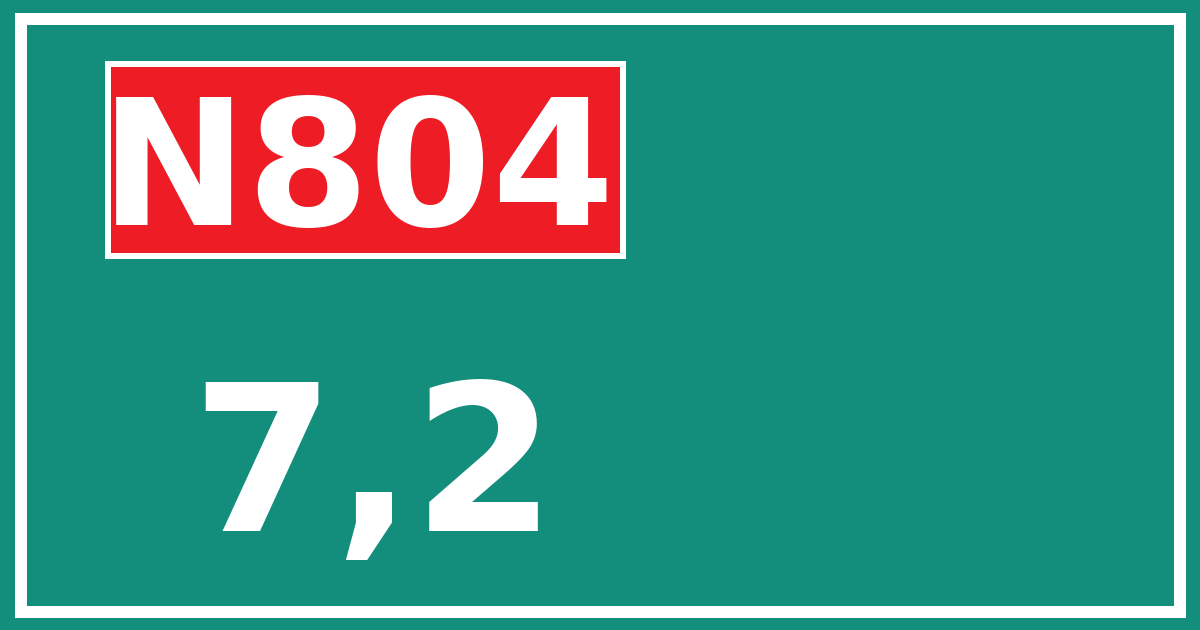 Hectometerbord N804 7,2