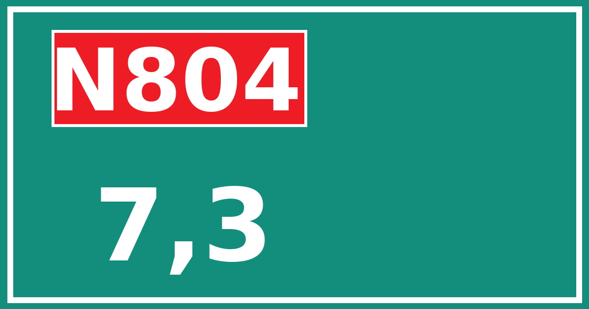 Hectometerbord N804 7,3