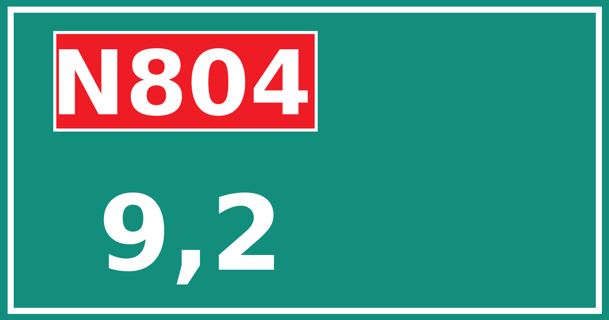 Hectometerbord N804 9,2