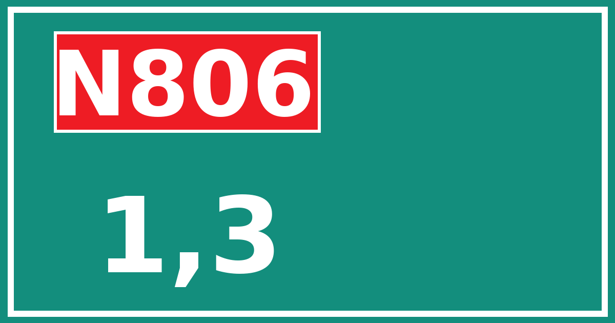 Hectometerbord N806 1,3