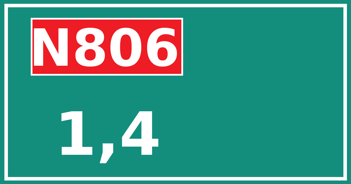 Hectometerbord N806 1,4