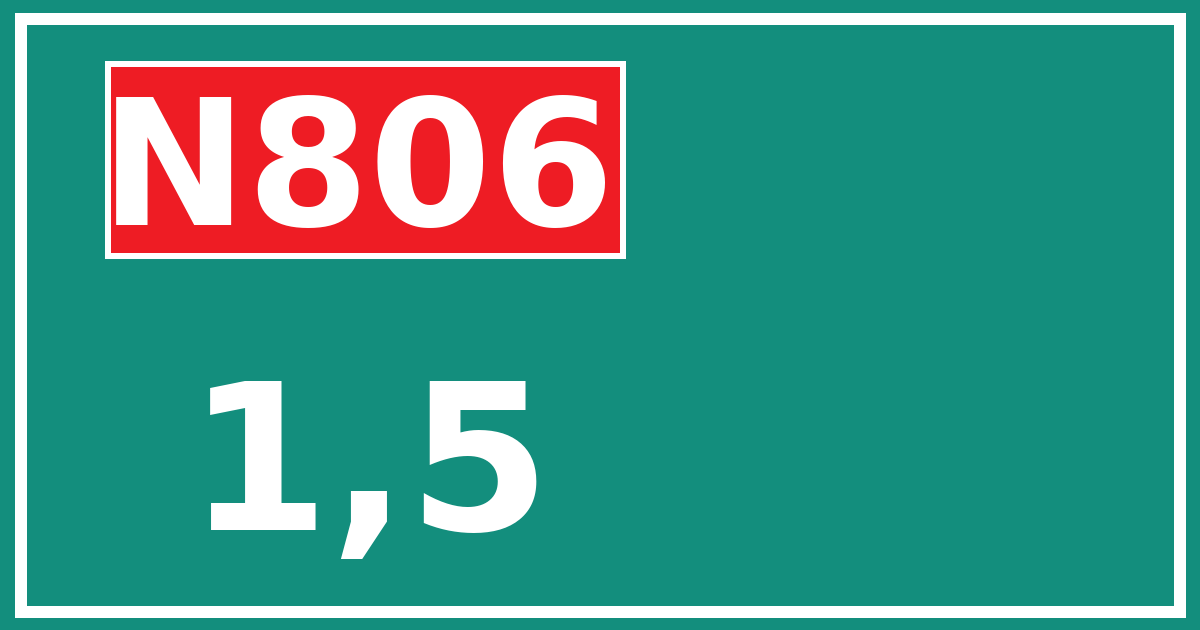 Hectometerbord N806 1,5