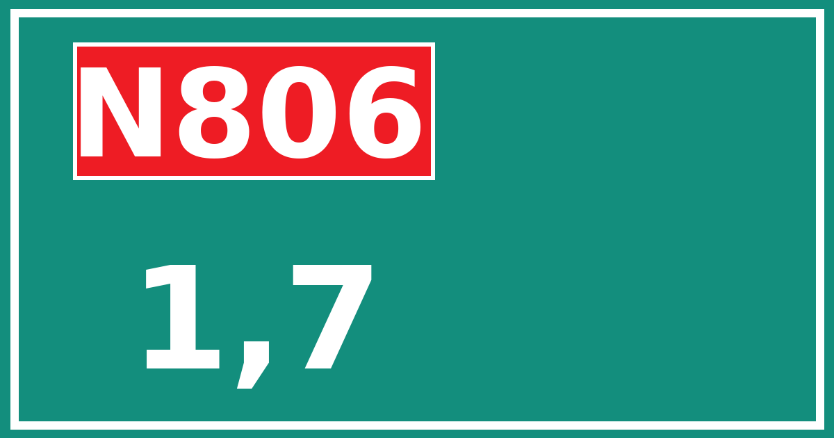 Hectometerbord N806 1,7