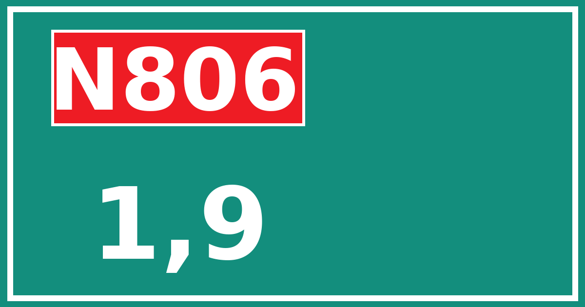 Hectometerbord N806 1,9