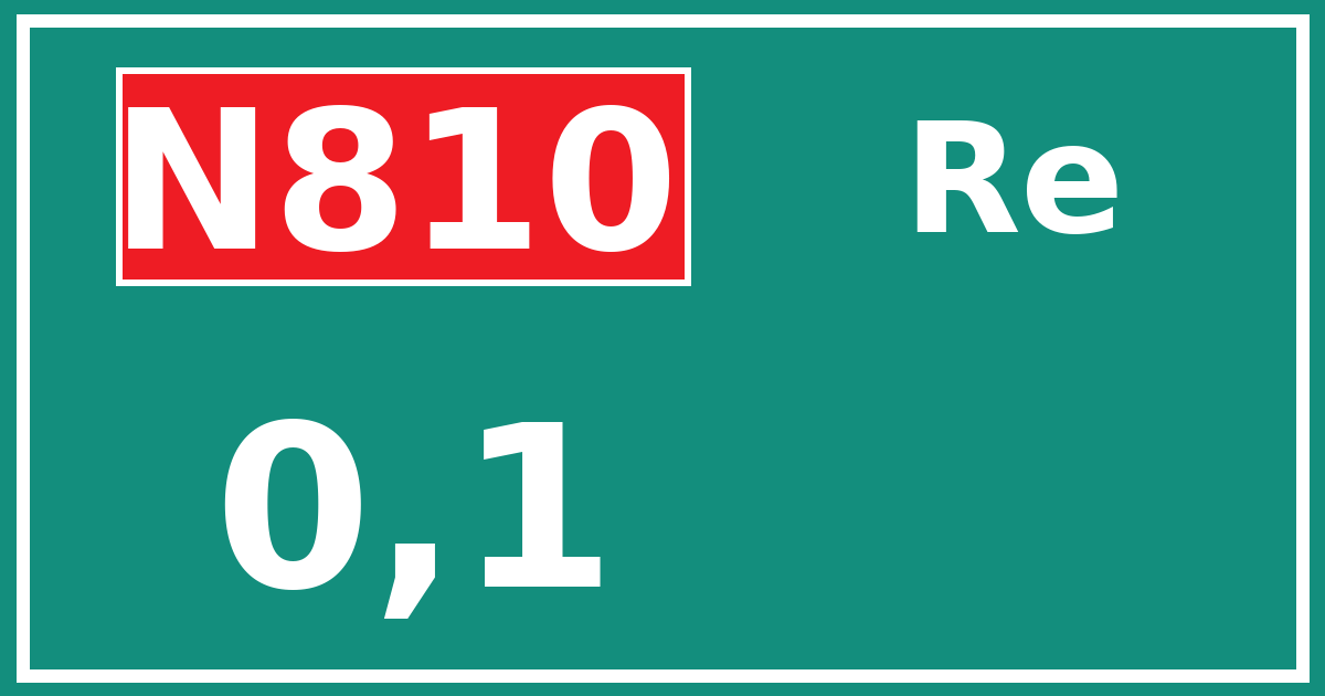 Hectometerbord N810 0,1 zijde Re