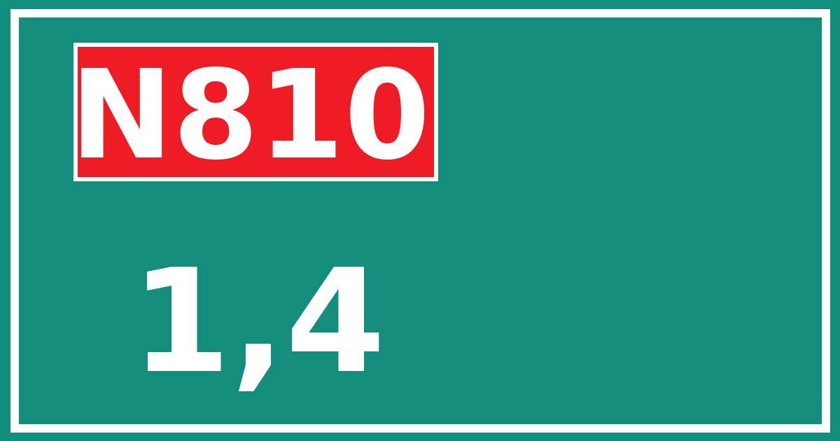 Hectometerbord N810 1,4