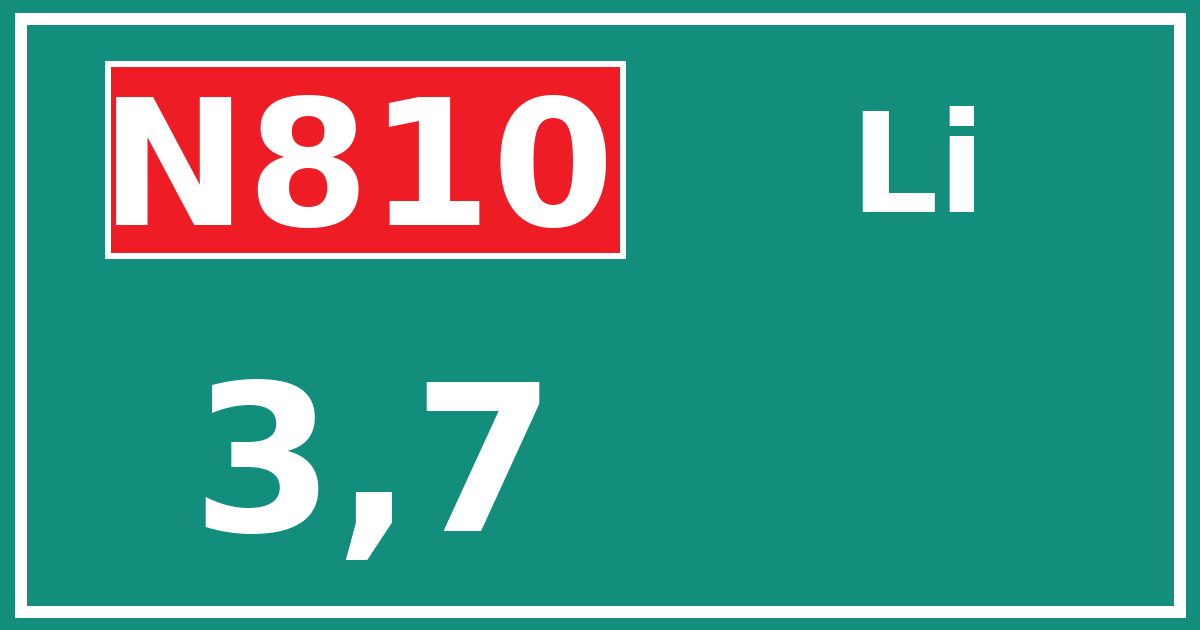 Hectometerbord N810 3,7 zijde Li