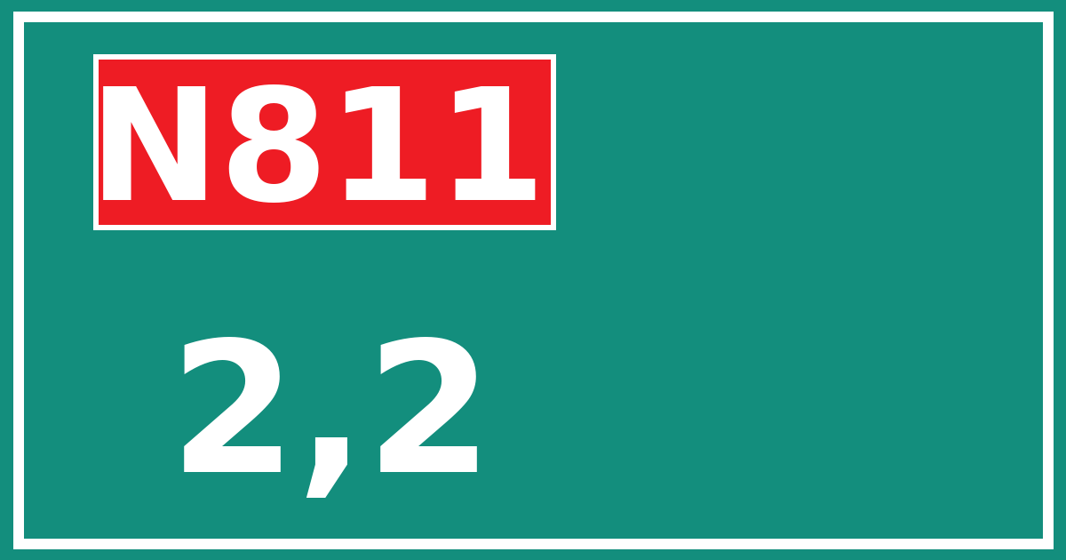 Hectometerbord N811 2,2