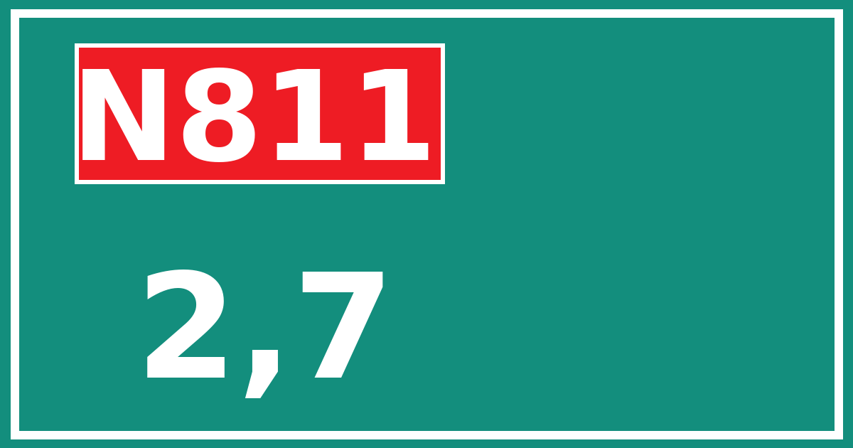 Hectometerbord N811 2,7