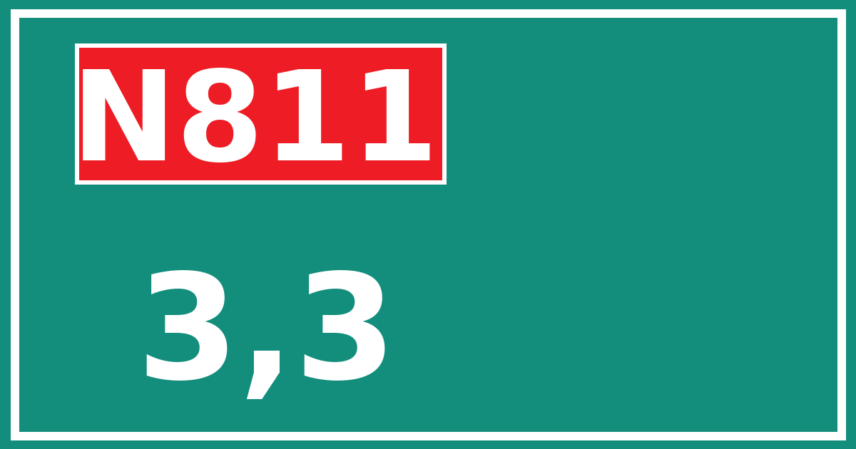 Hectometerbord N811 3,3