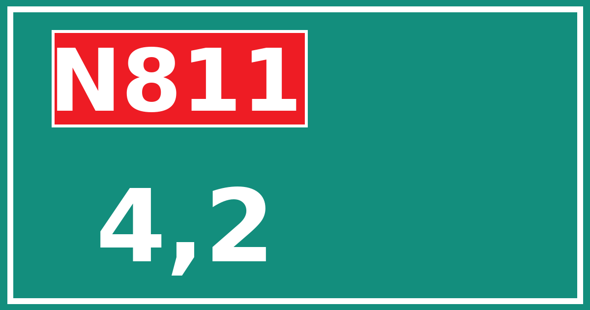 Hectometerbord N811 4,2