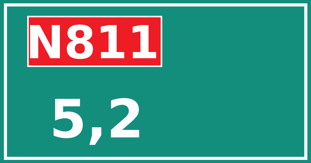 Hectometerbord N811 5,2