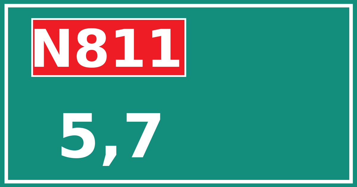 Hectometerbord N811 5,7