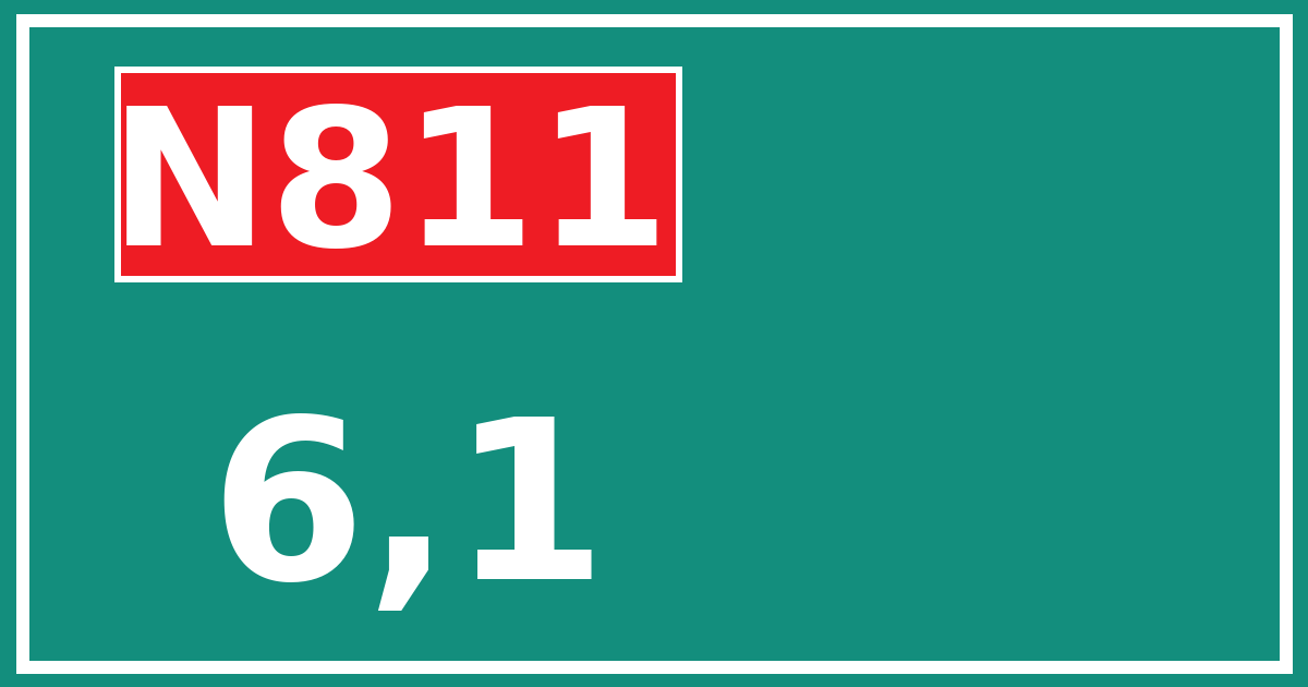 Hectometerbord N811 6,1