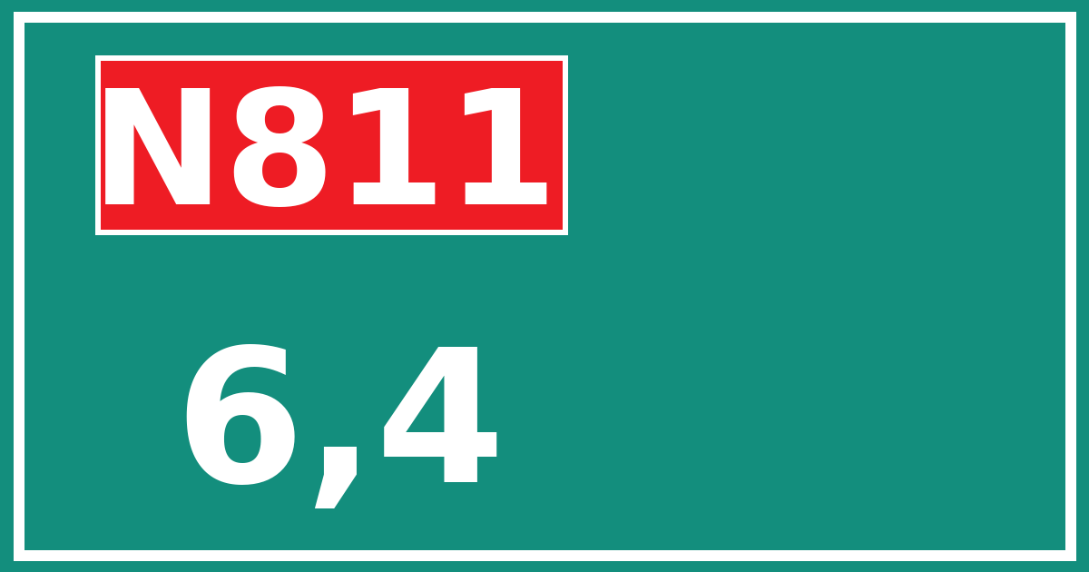 Hectometerbord N811 6,4