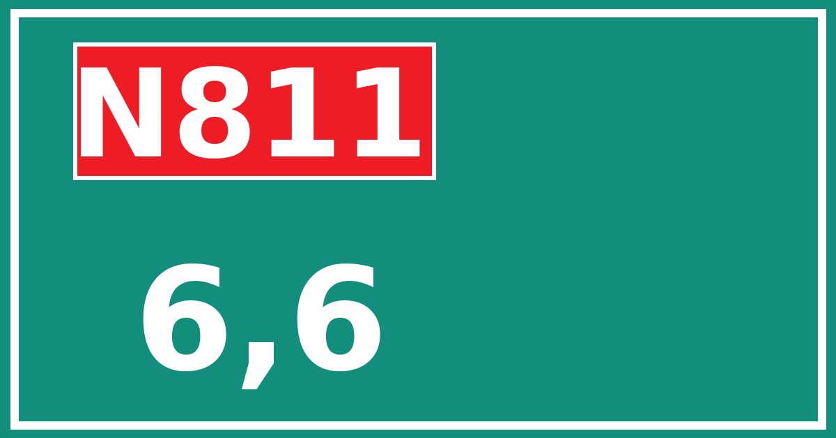 Hectometerbord N811 6,6