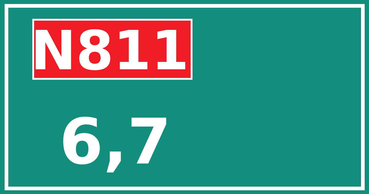 Hectometerbord N811 6,7