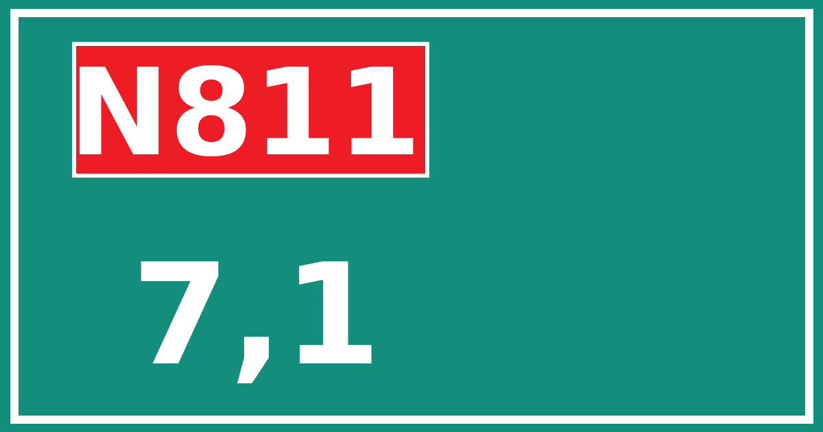Hectometerbord N811 7,1